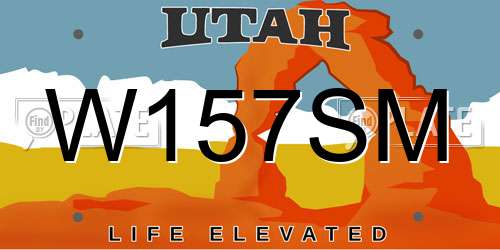 W157SM Utah License Plate