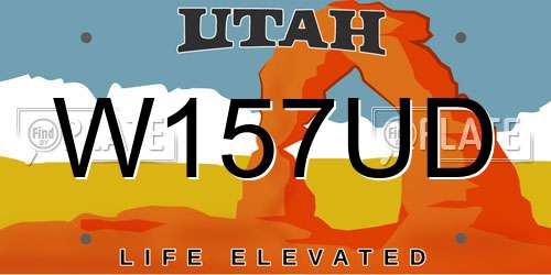 W157UD Utah License Plate