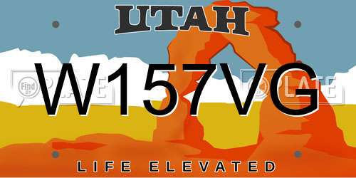 W157VG Utah License Plate