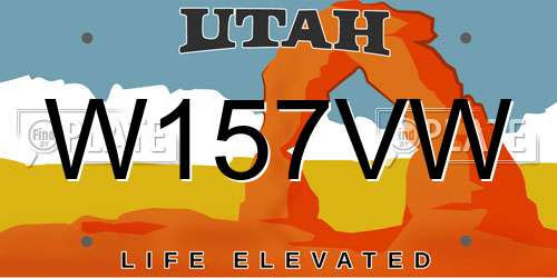 W157VW Utah License Plate