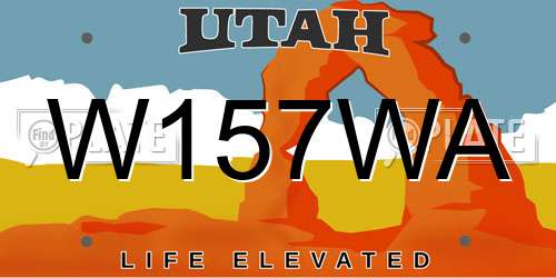 W157WA Utah License Plate