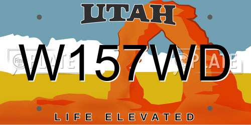 W157WD Utah License Plate