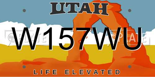 W157WU Utah License Plate