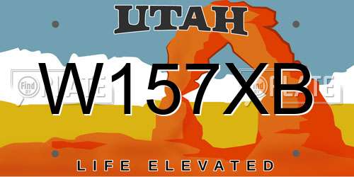 W157XB Utah License Plate