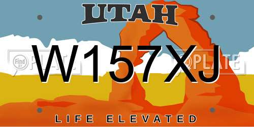 W157XJ Utah License Plate