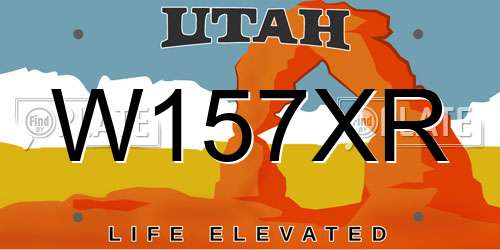 W157XR Utah License Plate