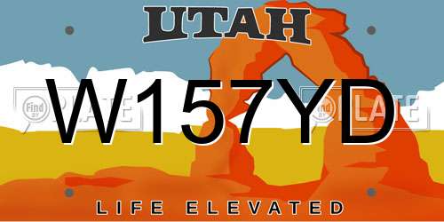 W157YD Utah License Plate