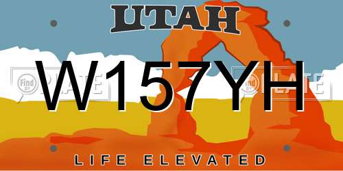 W157YH Utah License Plate