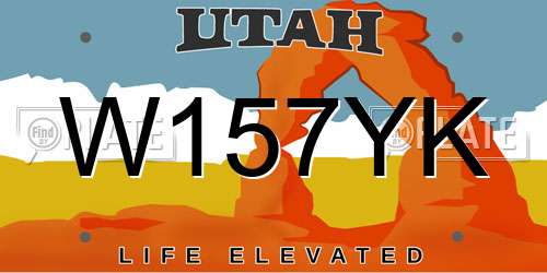 W157YK Utah License Plate