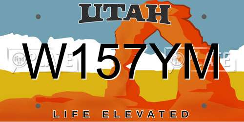 W157YM Utah License Plate