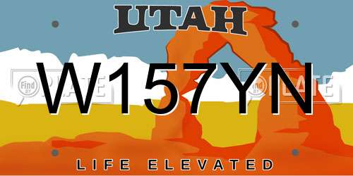 W157YN Utah License Plate