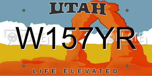 W157YR Utah License Plate