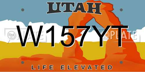 W157YT Utah License Plate