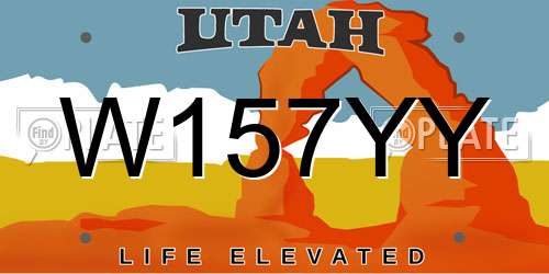 W157YY Utah License Plate