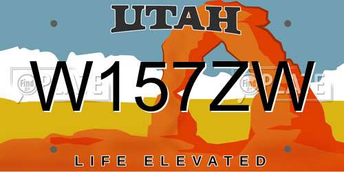 W157ZW Utah License Plate
