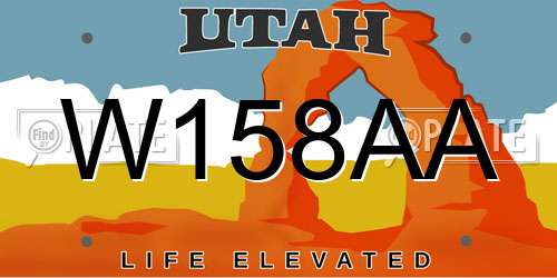 W158AA Utah License Plate