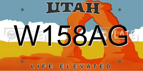 W158AG Utah License Plate