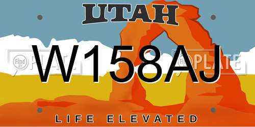 W158AJ Utah License Plate