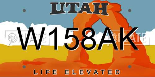 W158AK Utah License Plate