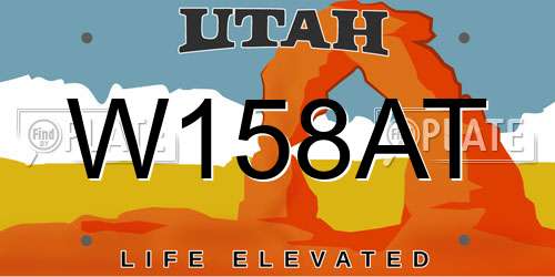 W158AT Utah License Plate