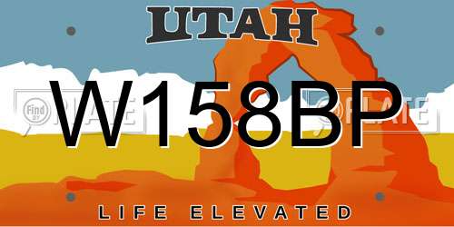 W158BP Utah License Plate