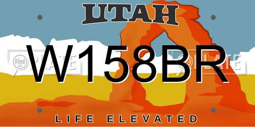 W158BR Utah License Plate