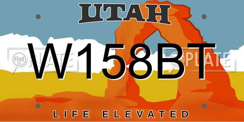W158BT Utah License Plate