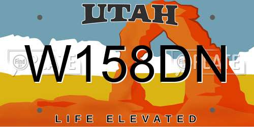 W158DN Utah License Plate