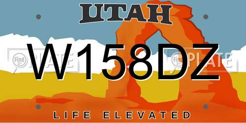 W158DZ Utah License Plate