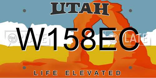 W158EC Utah License Plate