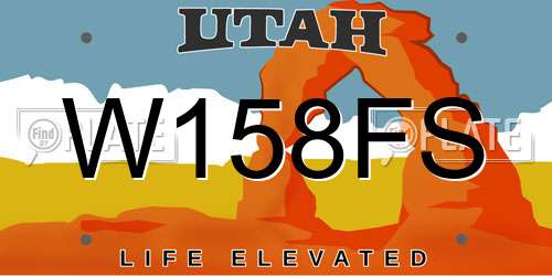 W158FS Utah License Plate