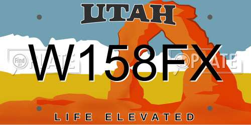 W158FX Utah License Plate