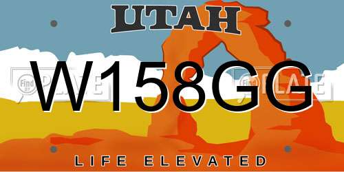 W158GG Utah License Plate