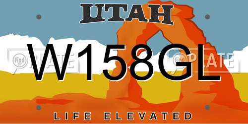 W158GL Utah License Plate