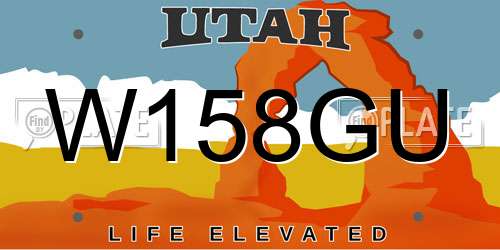 W158GU Utah License Plate