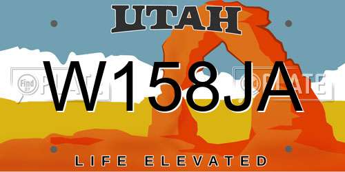 W158JA Utah License Plate