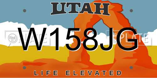 W158JG Utah License Plate