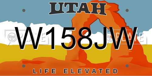 W158JW Utah License Plate