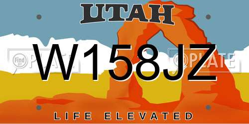 W158JZ Utah License Plate
