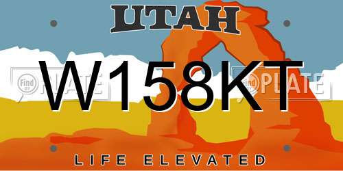 W158KT Utah License Plate