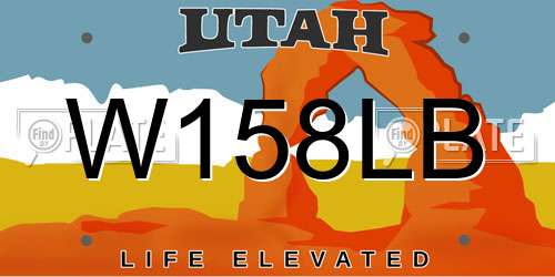 W158LB Utah License Plate