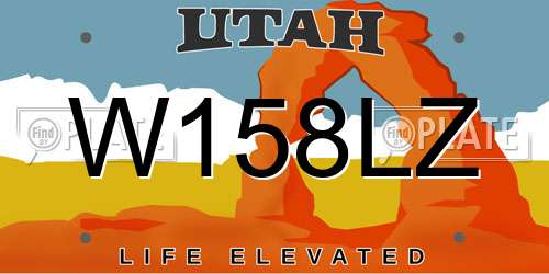W158LZ Utah License Plate