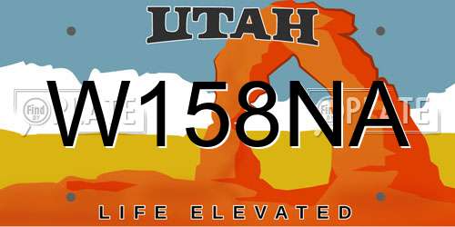 W158NA Utah License Plate