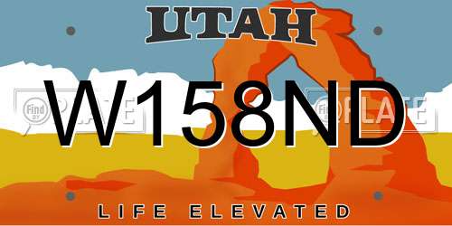 W158ND Utah License Plate