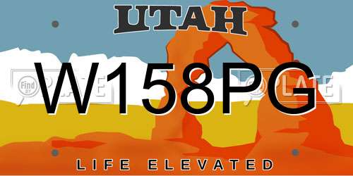 W158PG Utah License Plate