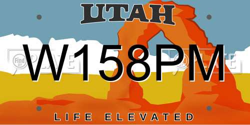 W158PM Utah License Plate