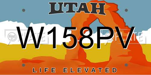 W158PV Utah License Plate