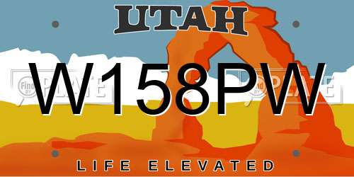 W158PW Utah License Plate