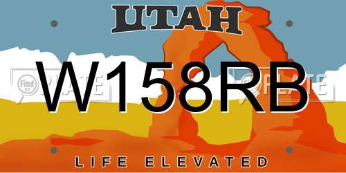 W158RB Utah License Plate