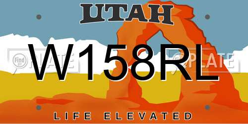 W158RL Utah License Plate
